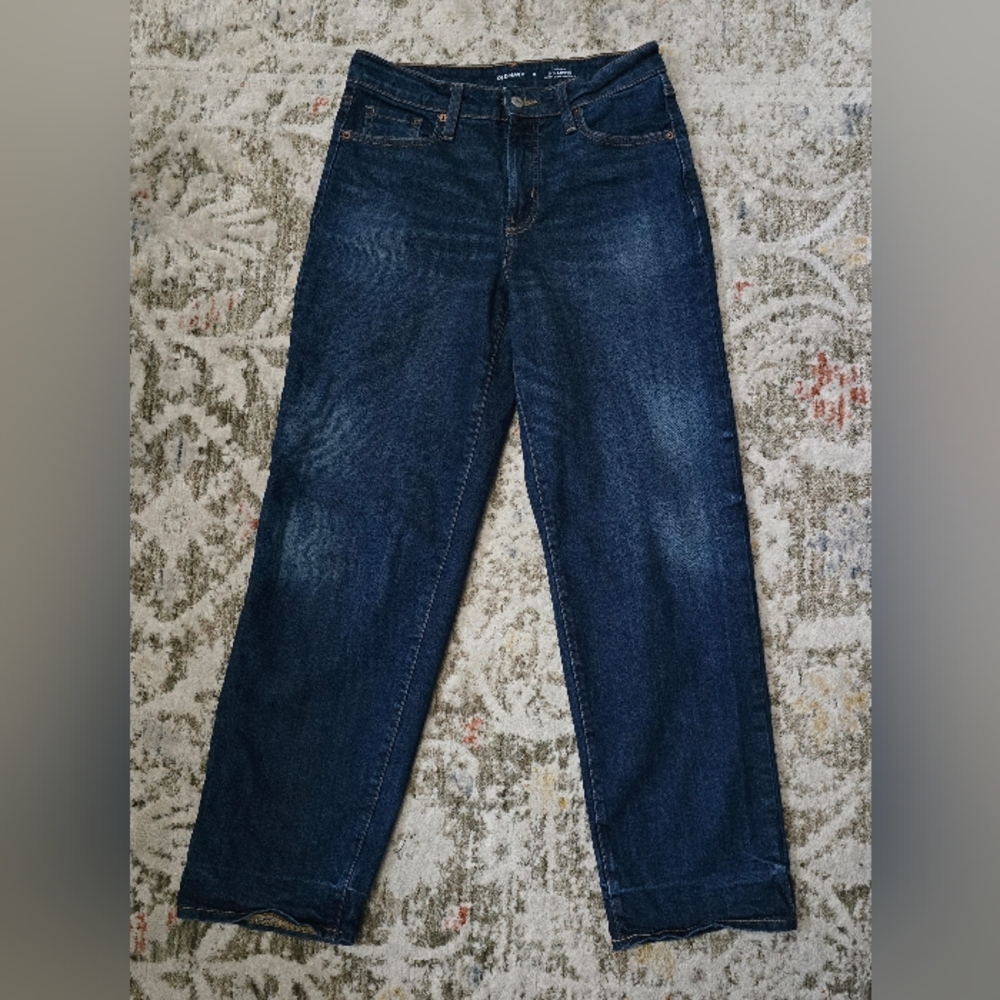 Old Navy High Rise OG Wide Leg Dark Blue Jeans Size 6